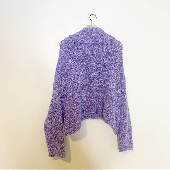 NWT Free People Grape Hyacinth BFF Cowl Neck Knit Sweater Medium - Picture 4 of 12